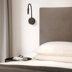 Adjustable LED Bedside Reading Wall Light - Black White - White