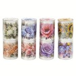 1 Roll Of Plant Flower Sea Flower Pet Tape Hand Account Material Stickers Tape Notebook Diary Diy Material Decoration Collage Ta