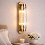 Everest Gold Wall Light Clear Glass
