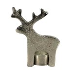 Tealight Holder Silver Reindeer 9X4.5X10CM