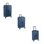 Cellini Xpedition 3 Piece Set Blue + FREE Large & Medium Plastic Luggage Protector Cover