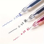 3PCS Fine Point Pens 0.38MM Quick-dry Ink - Ideal For Exams & Office Black blue red