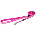Rogz Pet Products Rogz Lapz 13MM Small Trendy Fixed Long Dog Lead - Pink Bones