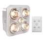 Eurolux Bathroom Sqwuare 3 In 1 White Heater Light & Extractor - C86W