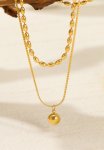 Double-strand Bead Necklace - Gold