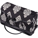 Beauty Carry Bag Damask Floral Fashion Tote On Wheels Empty