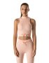 Ribbed Statement Racer Back Top - Salmon - Small