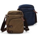 Mens Canvas Messenger Bag - 8681 - Khaki