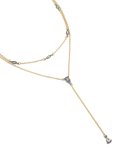Mixed Metal Teardrop Diamante Drop Y-necklace