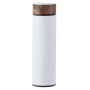 Premium Quality Stylish Wooden Detail White Travel Flask
