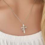 Cross With Crown Necklace Adjustable 40-45CM Chain Titanium Stainless Steel