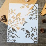 Diy Layering Stencils: Unique Sparrows On Branches Painting Scrapbooking Coloring And Embossing - Perfect Decorative Template Fo