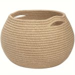 Boho Chic Jute Storage Basket - 25.4CM Diameter 21.08CM Height Perfect For Toys Towels & Plant Decor Stackable Round Organizer F