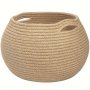 Boho Chic Jute Storage Basket - 25.4cm Diameter 21.08cm Height | Perfect For Toys Towels & Plant Decor | Stackable Round Organizer For Bedroom & Kids' Corner
