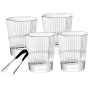 Set Of 5 - Classic V-shape Adorned With Raised Texturing Liqueur Glasses