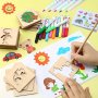 20PCS Wooden Diy Drawing Template Templates Drawing Template Drawing Tool Set Graffiti Educational Gifts