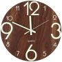 Luminous Wall Clock 12 Inch Wooden Wall Clocks Brown