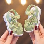 Trendy Cute Solid Color Sandals For Baby Girls Breathable Lightweight Walking Shoes For Summer