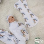 Wrap Set Swaddle Set Sage Mustard Blue Dotty Rainbow Giraffe