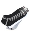 3 Pack Low Cut Cushion Stripe Socks - Assorted