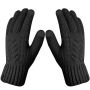 Winter Thermal Gloves Fleece Lining Touch Screen Knit Stretchy Warm Gloves