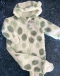 Woolworths New White And Green Fleece Onesie 12 18M