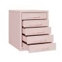 Steel Desk Organizer 5 Drawer Desktop Storage Cabinet - Pink