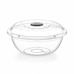 Basin 7.5LT Clear Plastic With Lid Round