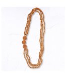 MINI Wooden Disc Multi String Necklace - Toast Free