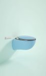 Aura-sleek Smart Wall-hung Commode- Light Blue