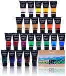 Acrylic Paint Set 24 Colours 2.02OZ 60ML Tube Paint Set