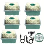 1 2 3 4 5PCS Seed Entry Tray Set With Growth Light -12 24 36 48 60 Hole Tray With Adjustable Brightness And Humidity Seed Introd