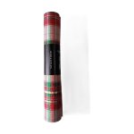 Decoration Fabric Runner 250X28CM Red Base With Green And Cream Check