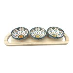 Bon Appetite Platter - White Flower Green Flower