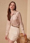 Basic Satin Shirt - Beige