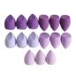 15 Piece Latex-free Beauty Blender Set For Wet & Dry Application - Purple