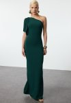 One Shoulder Evening Dress - Emerald