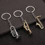 1PC Miniature Musical Instrument Keychains For Men Retro Style Metal Saxophone Trumpet Tuba Keychain Cute Music-themed Gift