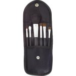 Qosmedix Brush Set 6 Piece In Front Snap Case Black