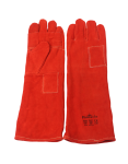 Red Heat Resistant Apron Glove Kevlar Stitch Shoulder Length 16