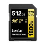Lexar 512GB Professional 1800X Uhs-ii Sdxc Memory Card Gold Series