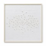 White Textured Floral Wall Frame 100×100 WF009