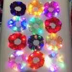 1PC Luminous Charm Hair Tie Solid Color Ponytail Holder Polyester Hair Band Novelty Hair Accessory For Music Festival