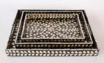 Black & Silver Swirl Leaf Tray
