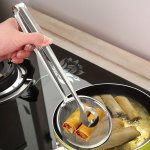 Frying Oil Strainer Spoon Food Strainer Kitchen Colander Stainless Steel Fried Food Strainer.kitchen Food Filter Tongs For Fryin
