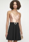Sissy Boy Skater Dress With A Wrap Bodice And Bling Buckle - Black peach Whip