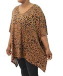 Ladies Animal Print Tunic - 60 Blk tan