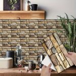10-METER Roll Of Yellow Brick Pattern Peel & Stick Wallpaper - Waterproof Oil-resistant Pvc For Easy Diy Home Decor In Living Ro