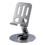 Rotatable Metallic Phone Stand - Grey Portable & 360 Adjustable