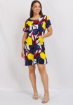 Floral Short Sleeve Shift Dress - Multi